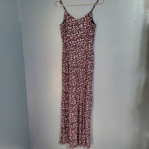 Maurices Romper Pants Pink and Black Floral Spaghetti Straps Women's Size 5/6